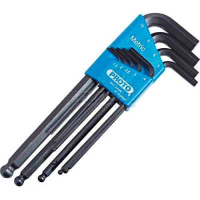 Proto J4996 9 Piece Round Head Hex Key Set - Metric