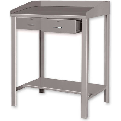 Global Industrial™ Shop Desk W/ 2 Drawers, Sloped Surface, 36"W x 30"D, Gray