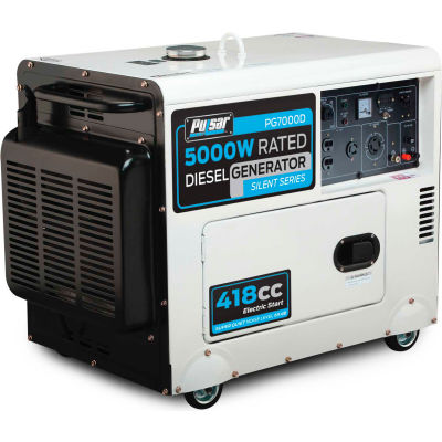 Pulsar PG7000D, 5000 Watts, Portable Generator, Diesel, Electric/Recoil Start, 120/240V