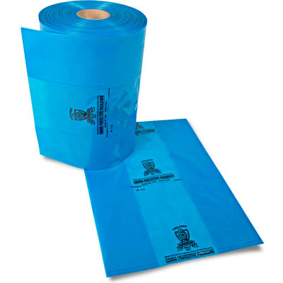 Armor Poly® VCI Bags 50"W x 48"D x 80"H 2 Mil Blue 75 Sheets per Roll