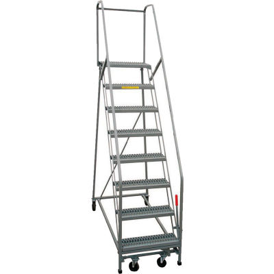 P.W. Platforms 11-Step Rolling Ladder , Serrated, 30" Step Width - GS11SH35