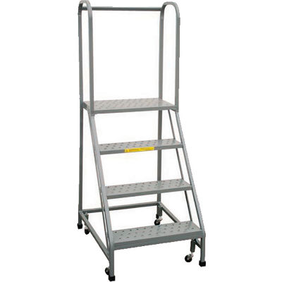 P.W. Platforms 3-Step Rolling Ladder , Serrated, 24" Step Width - GS3SH30