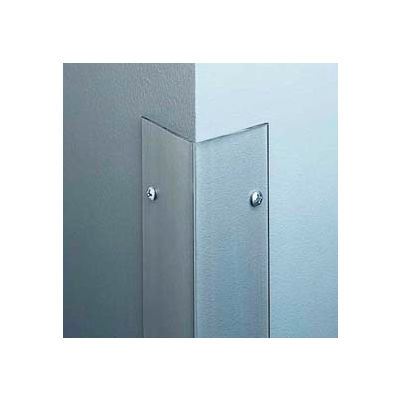 Polycarbonate Surface Mounted 90° Corner Guard, 1-1/8" Wing, 8'H, Polar WH, Drilled
