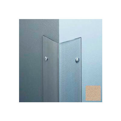 Polycarbonate Surface Mounted 90° Corner Guard, 2-1/2" Wing, 4'H, Tan, Drilled