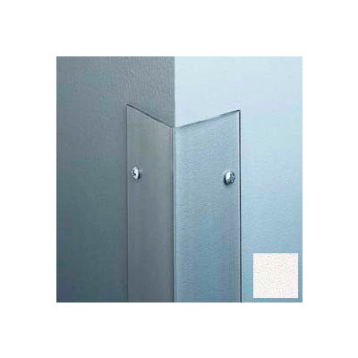 Polycarbonate Surface Mounted 90° Corner Guard, 2-1/2" Wing, 4'H, Linen WH, Drilled