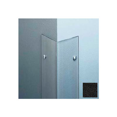 Polycarbonate Surface Mounted 90° Corner Guard, 2-1/2" Wing, 8'H, Black, Drilled