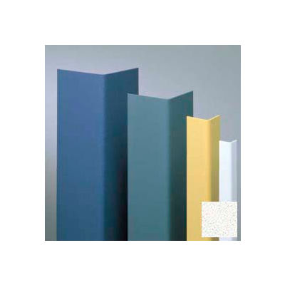 Vinyl Surface Mounted Corner Guard, 90° Corner, 3/4" Wings, 4'H, WH Sand, Vinyl W/Tape