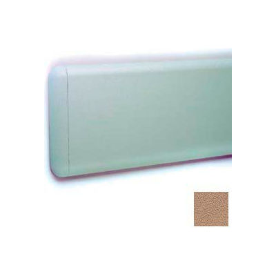 Wall Guard W/Rounded Top & Bottom Edges, Aluminum Retainer, 7-3/4"H x 12'L, Mocha