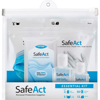 SafeAct Personal Protective Supplies Essentials Kit - Pkg Qty 20