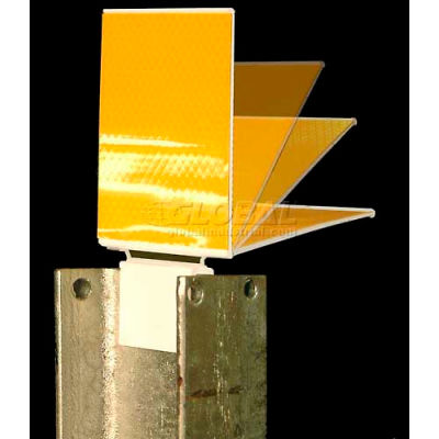 Iflex Guardrail Reflector, Flex Hinge, 2-Sided, Yellow - Pkg Qty 200