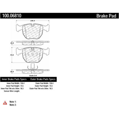 Centric Original Equipment Formula Brake Pads with Hardware, Centric Parts 100.06810
