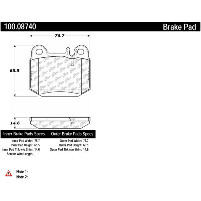 Centric Original Equipment Formula Brake Pads with Hardware, Centric Parts 100.08740