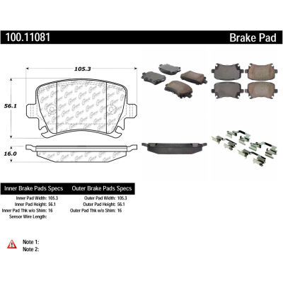 Centric 100.11081 OEM Brake Pads Centric 100.11081 OEM Brake Pads