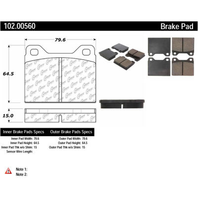 C-Tek Semi-Metallic Brake Pads with Shims, C-Tek 102.00560