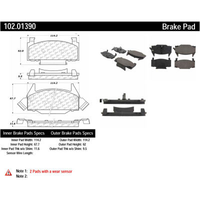 C-Tek Semi-Metallic Brake Pads with Shims, C-Tek 102.01390