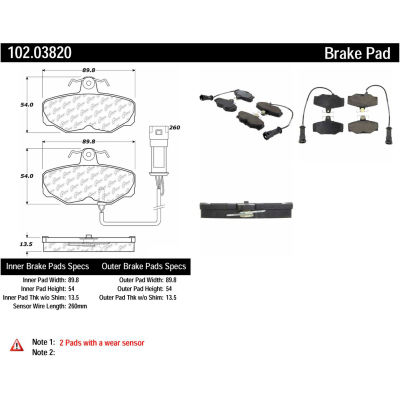 C-Tek Semi-Metallic Brake Pads with Shims, C-Tek 102.03820