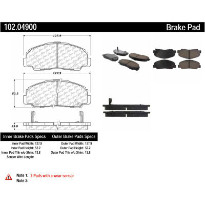 C-Tek Semi-Metallic Brake Pads with Shims, C-Tek 102.04900