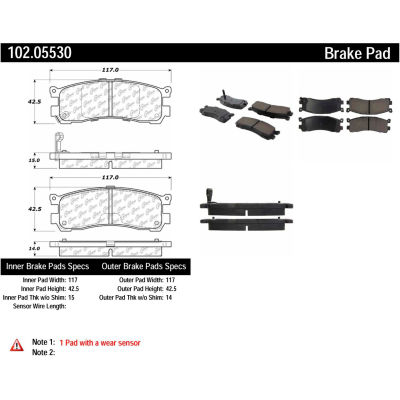 C-Tek Semi-Metallic Brake Pads with Shims, C-Tek 102.05530