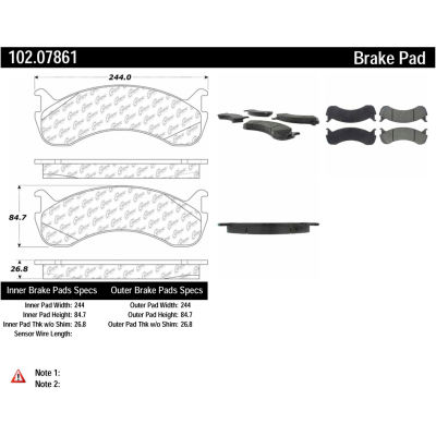 C-Tek Semi-Metallic Brake Pads with Shims, C-Tek 102.07861