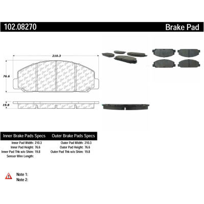 C-Tek Semi-Metallic Brake Pads with Shims, C-Tek 102.08270