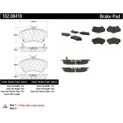 C-Tek Semi-Metallic Brake Pads with Shims, C-Tek 102.08410