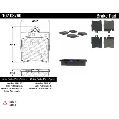 C-Tek Semi-Metallic Brake Pads with Shims, C-Tek 102.08760
