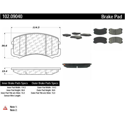 C-Tek Semi-Metallic Brake Pads with Shims, C-Tek 102.09040