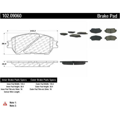 C-Tek Semi-Metallic Brake Pads with Shims, C-Tek 102.09060