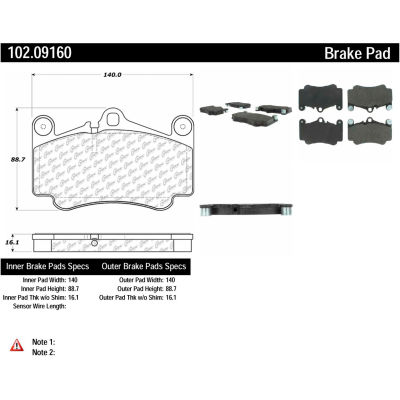 C-Tek Semi-Metallic Brake Pads with Shims, C-Tek 102.09160