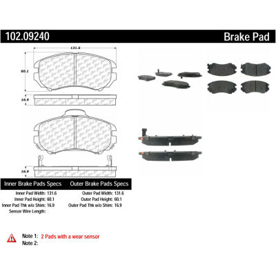 C-Tek Semi-Metallic Brake Pads with Shims, C-Tek 102.09240