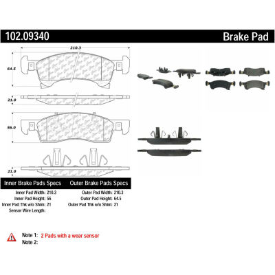 C-Tek Semi-Metallic Brake Pads with Shims, C-Tek 102.09340