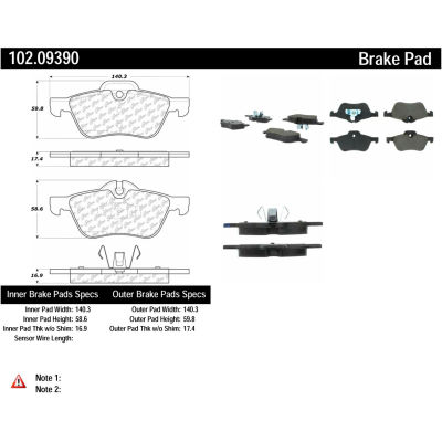 C-Tek Semi-Metallic Brake Pads with Shims, C-Tek 102.09390