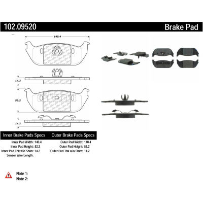 C-Tek Semi-Metallic Brake Pads with Shims, C-Tek 102.09520
