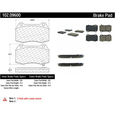 C-Tek Semi-Metallic Brake Pads with Shims, C-Tek 102.09600