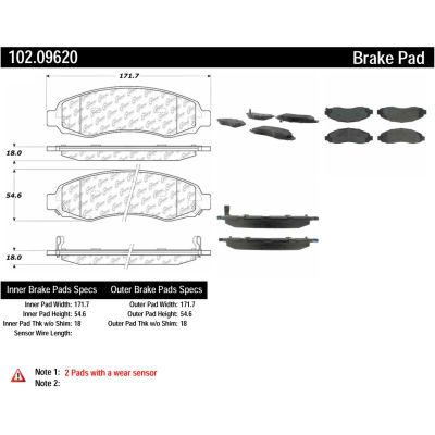C-Tek Semi-Metallic Brake Pads with Shims, C-Tek 102.09620