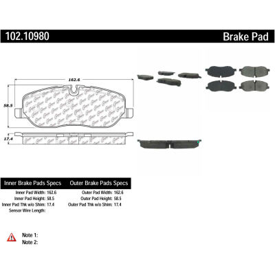 C-Tek Semi-Metallic Brake Pads with Shims, C-Tek 102.10980