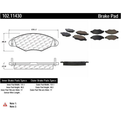 C-Tek Semi-Metallic Brake Pads with Shims, C-Tek 102.11430