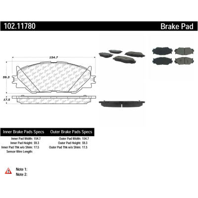 C-Tek Semi-Metallic Brake Pads with Shims, C-Tek 102.11780
