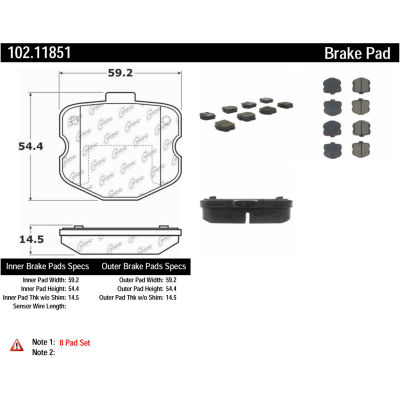 C-Tek Semi-Metallic Brake Pads with Shims, C-Tek 102.11851