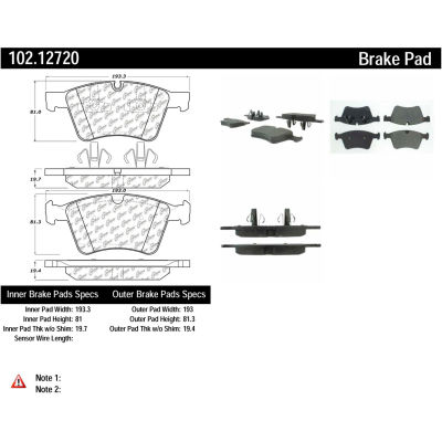 C-Tek Semi-Metallic Brake Pads with Shims, C-Tek 102.12720