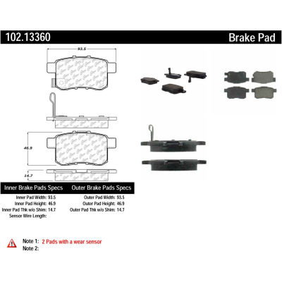 C-Tek Semi-Metallic Brake Pads with Shims, C-Tek 102.13360