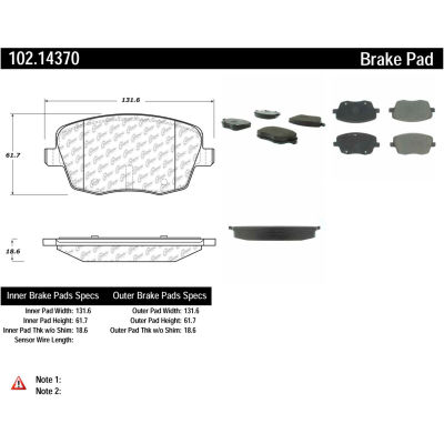 C-Tek Semi-Metallic Brake Pads with Shims, C-Tek 102.14370