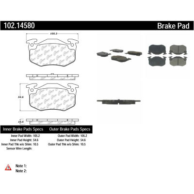 C-Tek Semi-Metallic Brake Pads with Shims, C-Tek 102.14580