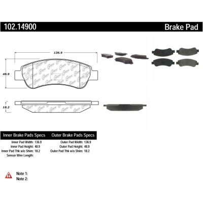 C-Tek Semi-Metallic Brake Pads with Shims, C-Tek 102.14900