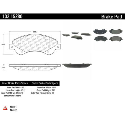 C-Tek Semi-Metallic Brake Pads with Shims, C-Tek 102.15280