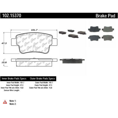 C-Tek Semi-Metallic Brake Pads with Shims, C-Tek 102.15370