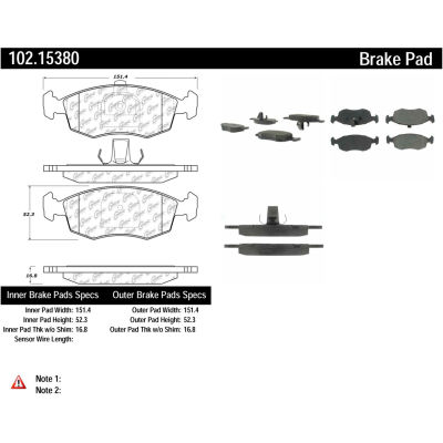 C-Tek Semi-Metallic Brake Pads with Shims, C-Tek 102.15380
