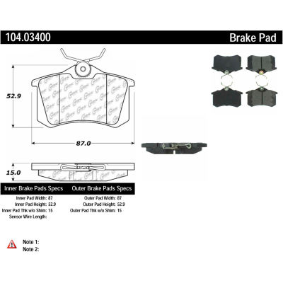 Posi Quiet Semi-Metallic Brake Pads , Posi Quiet 104.03400