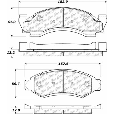 Posi Quiet Semi-Metallic Brake Pads with Hardware , Posi Quiet 104.03750