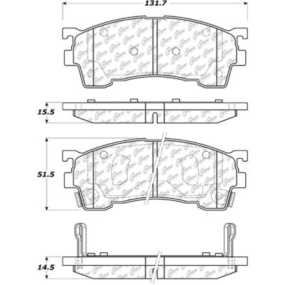 Posi Quiet Semi-Metallic Brake Pads with Hardware , Posi Quiet 104.06370